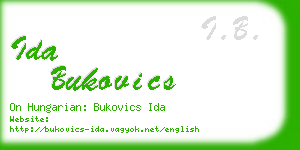 ida bukovics business card